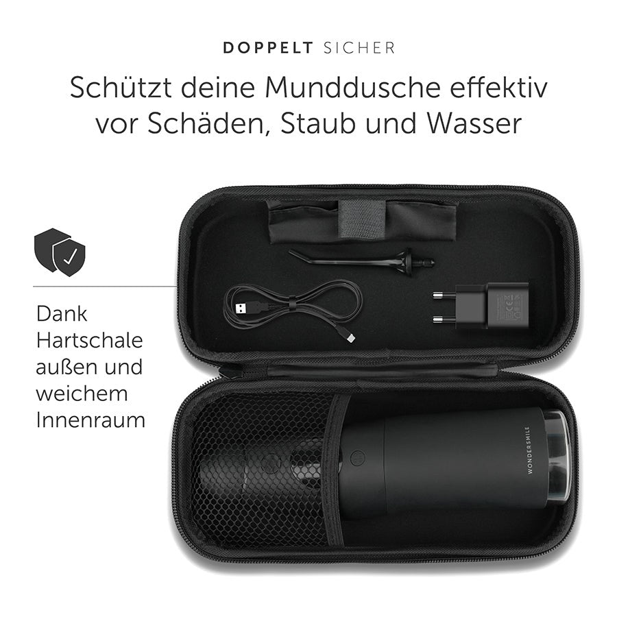 Munddusche Travel Case - Ultimate Black - WonderSmile GmbH